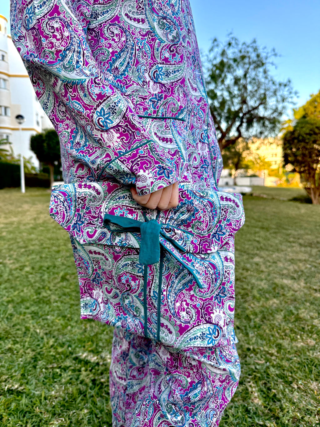 Paisley Pajama Set – Purple & Blue